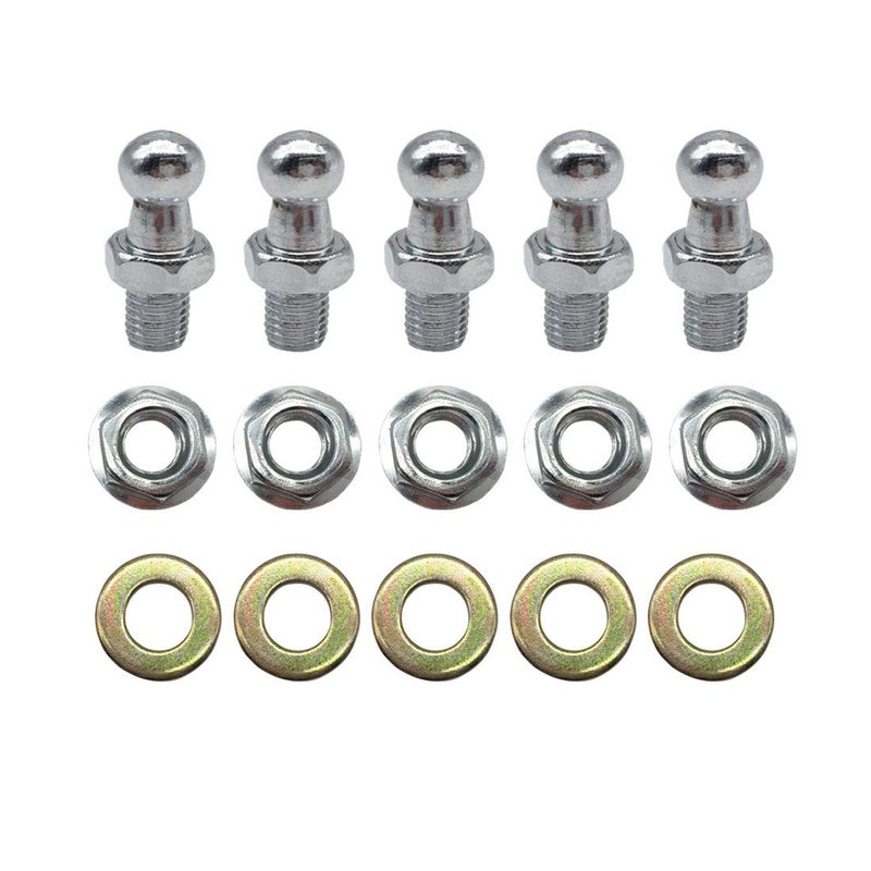 AIPICO 10mm Ball Studs with Hardware, 5/16-18 Screw Thread, 1/2" Long Shank, Silver, Front Suspension Lift Support - Image 1